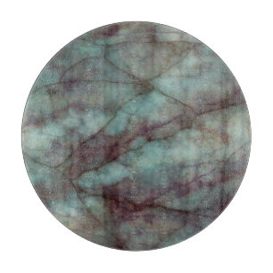 Aquamariner und lila Fluorit-Marmor Schneidebrett