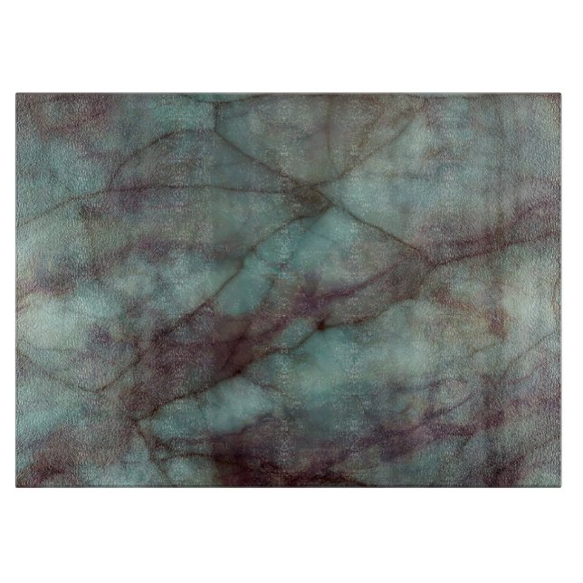 Aquamariner und Lila Fluoritmarmor Schneidebrett (Vorderseite)