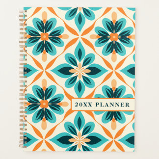 Aquamariner und Mandarine Mitte des Jahrhunderts B Planer