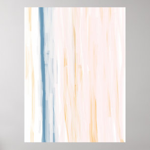 Aquamariner und orange abstrakter poster