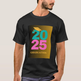 Aquamariner und rosa Abschluss Jahr 2025 Mens T-Shirt