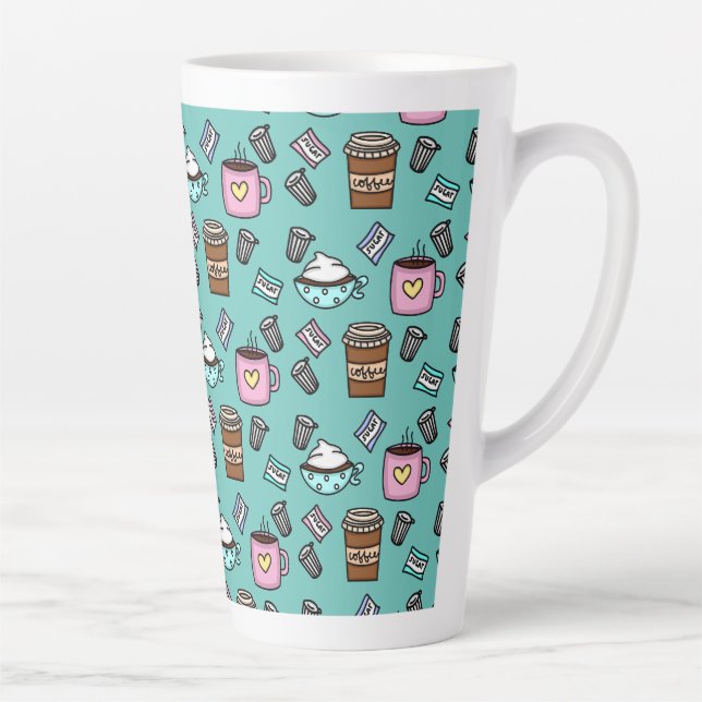 Aquamariner und rosa niedlicher Kaffee Tasse (Rechts)