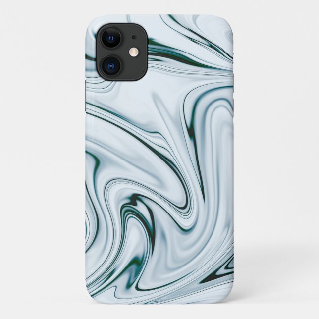 Aquamariner und weißer Marmorschlauch Case-Mate iPhone Hülle (Rückseite)