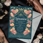 Aquamariner verzauberter Garten Blumenkohl Einladung<br><div class="desc">Feiern Sie Ihre Quinceañera in einem zauberhaften Garten! Diese Einladung enthält einen üppigen Rahmen an rosa und lila Blumen mit goldenen Akzenten vor einem aquamarinen Hintergrund, der Ihrem besonderen Tag eine Touch Magie verleiht. Personalisieren Sie es auf Ihre Bedürfnisse. BITTE BEACHTEN SIE: Das Gold dieses Produktes ist KEINE reale Folie....</div>
