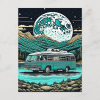 Aquamariner Vintager RV Camper im Berg Retro