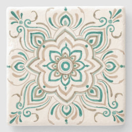 Aquamariner Vintager spanischer Steinuntersetzer