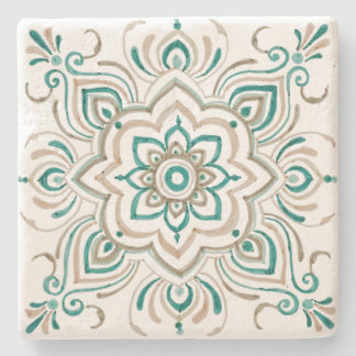 Aquamariner Vintager spanischer Steinuntersetzer