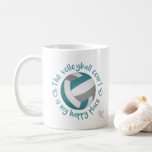 aquamariner Volleyballplatz ist mein glücklicher O Kaffeetasse