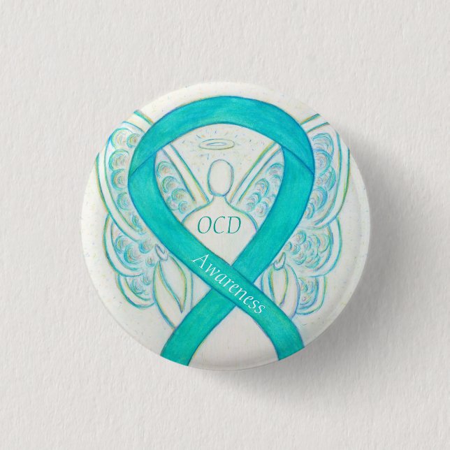 Aquamariner Wächter - Angel Art Buttone des OCD Aw Button (Vorderseite)