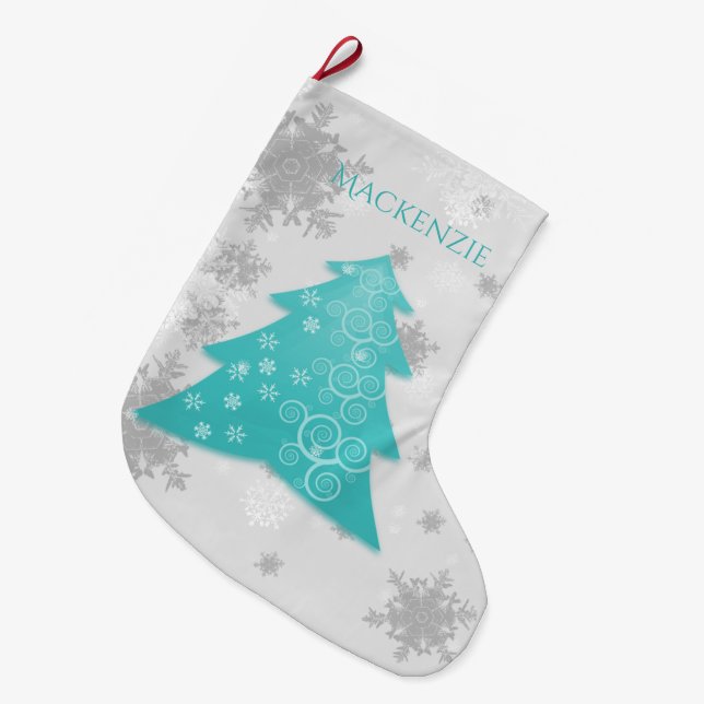 Aquamariner Weihnachtsbaum Strumpf Großer Weihnachtsstrumpf (Vorderansicht (hängend))