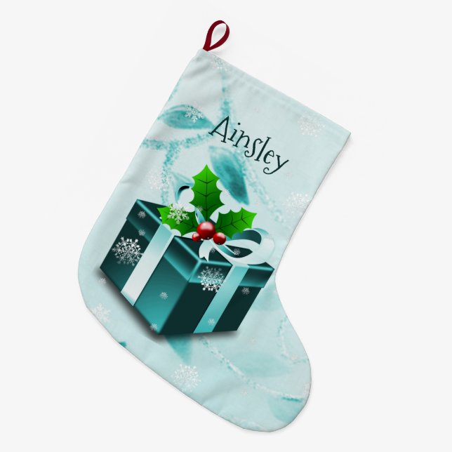 Aquamariner Weihnachtsgeschenk Strumpf Großer Weihnachtsstrumpf (Vorderansicht (hängend))