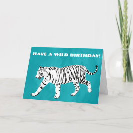 Aquamariner weißer Tiger, türkisblau Karte