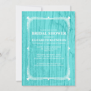 Aquamariner Western Stall Holz Bridal Dusche Einla Einladung