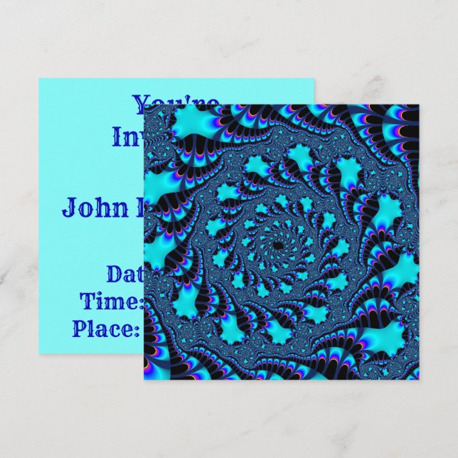 Aquamariner Whirlpool Spirale Einladung (Vorne/Hinten)