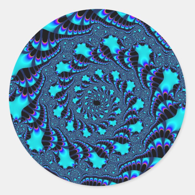 Aquamariner Whirlpool Spirale Runder Aufkleber (Vorderseite)