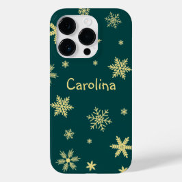 aquamariner Wintergelbmuster Case-Mate iPhone 14 Pro Hülle