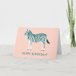 AQUAMARINER ZEBRA-CUSTOM GLÜCKLICH GEBURTSTAG KARTE