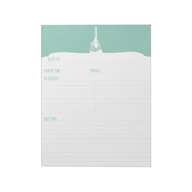 Aquamariner Zuckerguss Backen Rezept Notepad Notizblock (Rotiert)