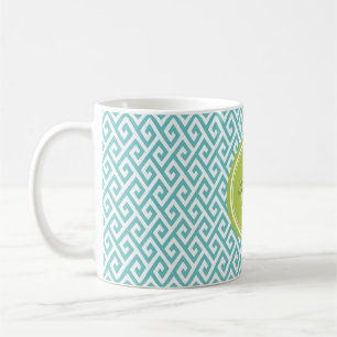 Aquamarines abstraktes geometrisches kaffeetasse