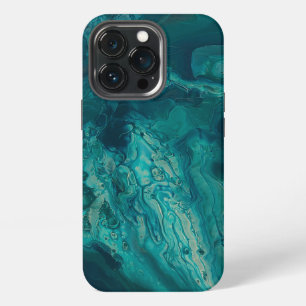 Aquamarines Acrylgießen Abstrakter Fluid Art iPhone 13 Pro Hülle