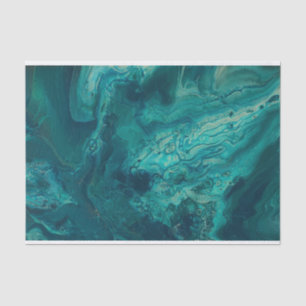 Aquamarines Acrylgießen Abstrakter Fluid Art Seidenpapier