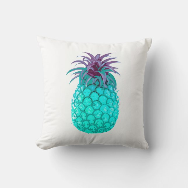 Aquamarines Ananas-Kissen Kissen (Vorderseite)