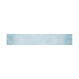 Aquamarines antikes blaues Blumenmuster-Bauch-Band Einladungsbanderole