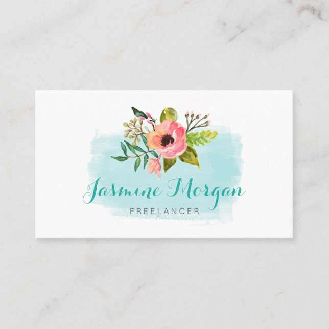 Aquamarines Aqua Blue Aqua Visitenkarte (Vorderseite)