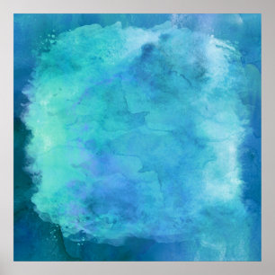 Aquamarines Aqua Blue Aquamarin Watercolor Textur Poster