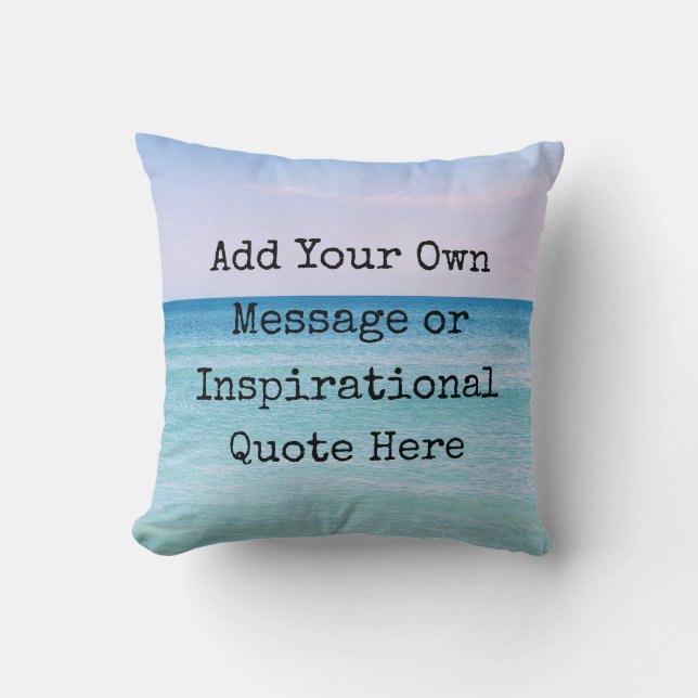 Aquamarines Aqua Blue Calming Zitat Ocean Beach Wa Kissen (Vorderseite)