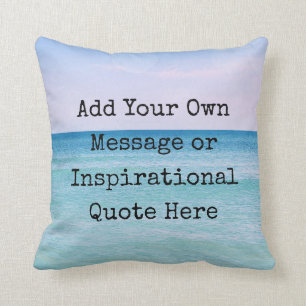 Aquamarines Aqua Blue Calming Zitat Ocean Beach Wa Kissen