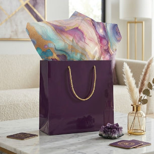Aquamarines Aqua Blue Lila Pink Gold Marbella Art Seidenpapier