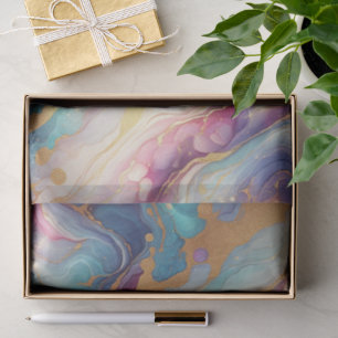 Aquamarines Aqua Blue Lila Pink Gold Marbella Art  Seidenpapier