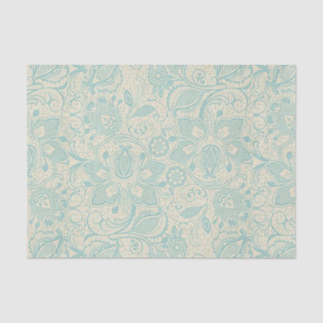 Aquamarines Aqua-Blumenspitze-Seidenpapier Seidenpapier (Vorderseite)