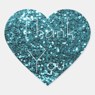 Aquamarines Aqua-danken blauer Glitzer-Zauber Herz-Aufkleber