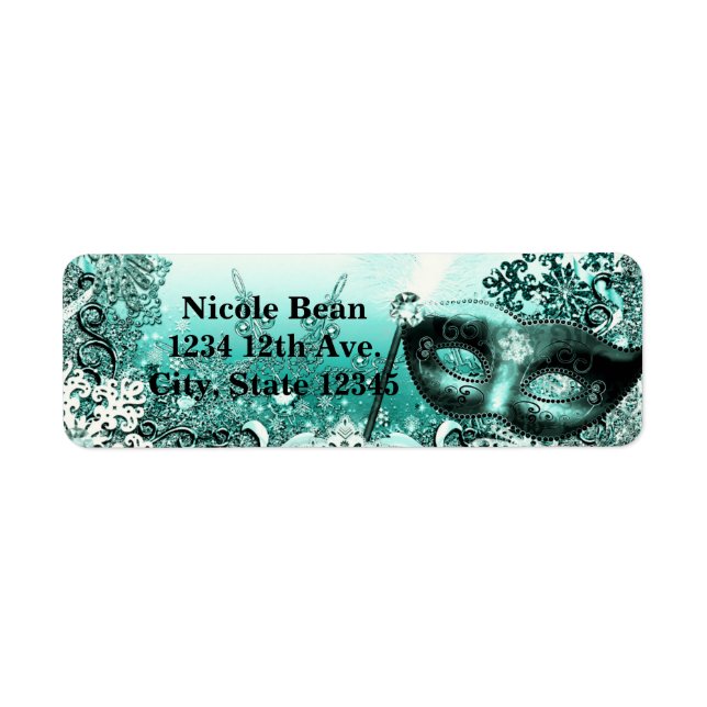 Aquamarines Aqua Green Winter Masquera & Snowflake (Vorne)