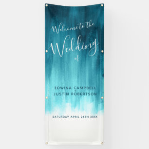 Aquamarines Aqua-Hochzeitskunst-Begrüßungsbanner Banner