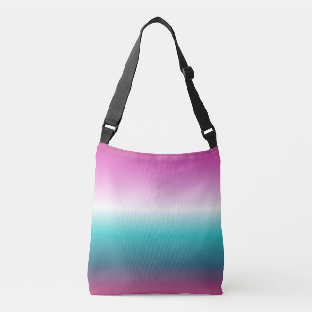 aquamarines Aqua ombre Meerjungfrau Tragetaschen Mit Langen Trägern (Vorderseite)