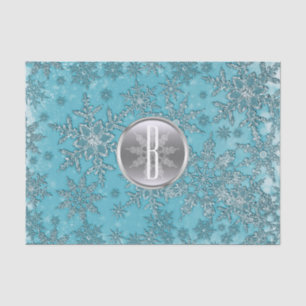 Aquamarines Aqua Silver Schneeflocken Winter Wunde Seidenpapier