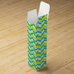 Aquamarines Aqua Zickzack Zackenweinbox gemustert Weinbox<br><div class="desc">Helle moderne Zickzack Stil Aqua grün aquamarin blauen Wein Box. Entworfen von Sarah Trett.</div>