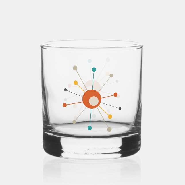 Aquamarines Atomzeitalter Sternexplosion Mittelalt Whiskyglas (Vorderseite)