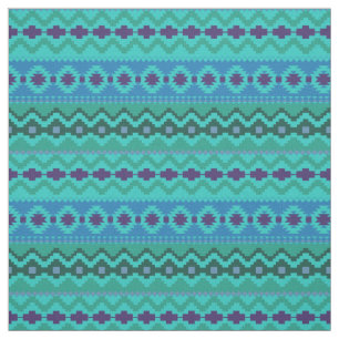 Aquamarines Aztec-Stammdesign Stoff