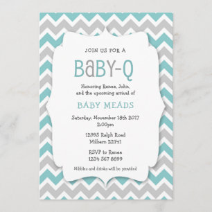 Aquamarines Baby Q Einladungs-/Neutral-Baby-Dusche Einladung