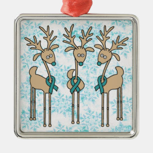 Aquamarines Band-Ren (Eierstockkrebs) Ornament Aus Metall