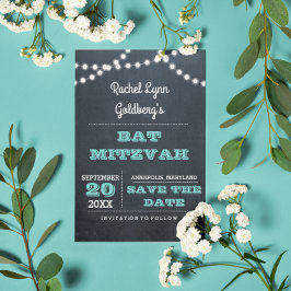 Aquamarines Bat Mitzvah Label Freundlich Save the Ankündigungspostkarte