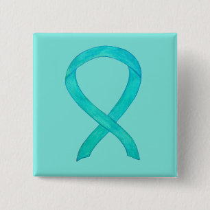 Aquamarines Bewusstsein Ribbon Custom Art Laptop P Button