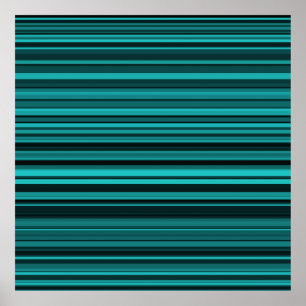 Aquamarines Black Stripes Poster