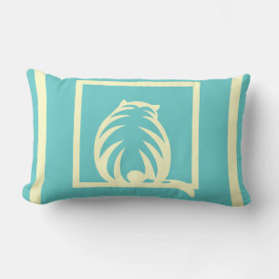 aquamarines Blau und Creme CATS Modernes Kissen