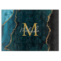 Aquamarines Blau und Goldmarmor Agate