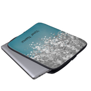 Aquamarines Blau und Imitat Glitzer Laptopschutzhülle